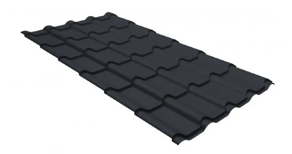 Металлочерепица камея GL 0,5 GreenCoat Pural RR 23 темно-серый (RAL 7024 мокрый асфальт) купить в Нижнем Новгороде