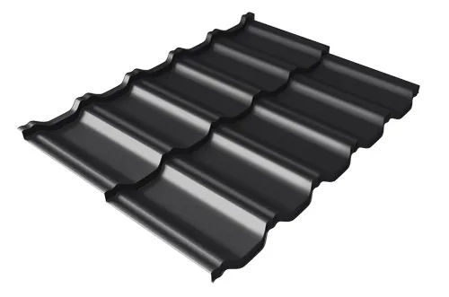 Металлочерепица модульная Квинта Uno Grand Line c 3D резом 0,5 Velur RAL 9005 черный купить в Нижнем Новгороде