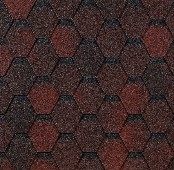 Гибкая черепица EURASIA Docke, Коллекция ШЕСТИГРАННИК Красный купить в Нижнем Новгороде
