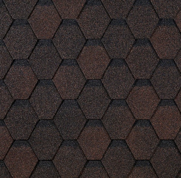 Гибкая черепица EURASIA Docke, Коллекция ШЕСТИГРАННИК Коричневый купить в Нижнем Новгороде