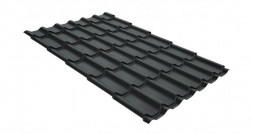 Металлочерепица классик GL 0,5 GreenCoat Pural RR 23 темно-серый (RAL 7024 мокрый асфальт)