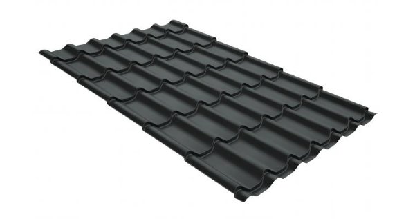 Металлочерепица классик GL 0,5 GreenCoat Pural RR 23 темно-серый (RAL 7024 мокрый асфальт) купить в Нижнем Новгороде