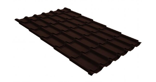 Металлочерепица классик GL 0,5 GreenCoat Pural RR 887 шоколадно-коричневый (RAL 8017 шоколад) купить в Нижнем Новгороде