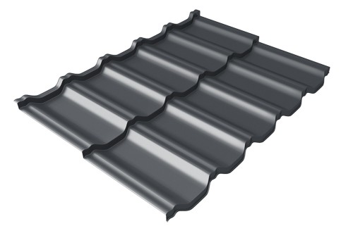Металлочерепица модульная Квинта Uno Grand Line c 3D резом 0,5 Rooftop Matte RAL 7024 мокрый асфальт купить в Нижнем Новгороде