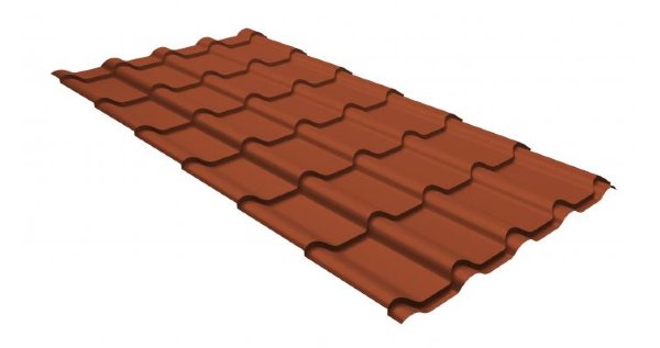 Металлочерепица камея GL 0,5 GreenCoat Pural RR 750 кирпично-красный (RAL 8004 терракота) купить в Нижнем Новгороде