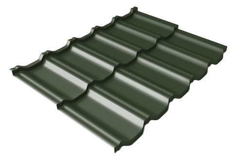 Металлочерепица модульная Квинта Uno Grand Line c 3D резом 0,5 GreenСoat Pural RR 11 темно-зеленый (RAL 6020 хромовая зелень) купить в Нижнем Новгороде