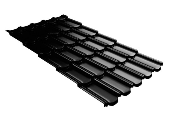 Металлочерепица квинта плюс с 3D резом 0,5 GreenСoat Pural Matt RR 33 черный (RAL 9005 черный) купить в Нижнем Новгороде
