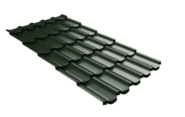 Металлочерепица квинта плюс с 3D резом 0,5 GreenСoat Pural RR 11 темно-зеленый (RAL 6020 хромовая зелень) купить в Нижнем Новгороде