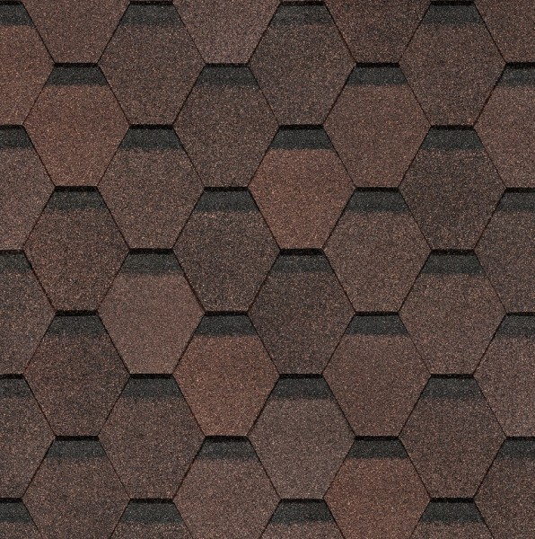 Гибкая черепица Docke, коллекция Шестигранник Коричневый купить в Нижнем Новгороде