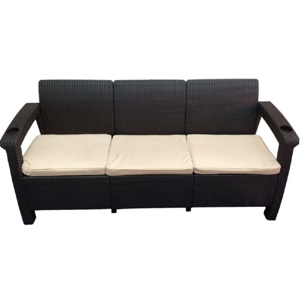 Трёхместный диван  Yalta Sofa 3 Seat венге купить в Нижнем Новгороде