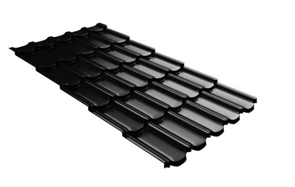 Металлочерепица квинта плюс с 3D резом 0,5 Quarzit lite RAL 9005 черный купить в Нижнем Новгороде