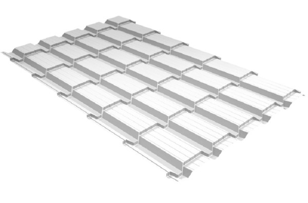 Металлочерепица GL квадро профи 0,5 Satin RAL 9003 сигнальный белый купить в Нижнем Новгороде