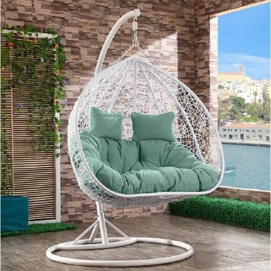 Кресло Подвесное из искусственного ротанга AFM-109A White/Green купить в Нижнем Новгороде