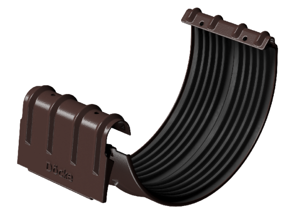 Соединитель желобов D125 Döcke STAL PREMIUM Шоколад, (RAL 8019) купить в Нижнем Новгороде