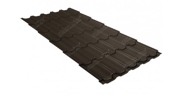 Металлочерепица квинта плюс 0,5 GreenCoat Pural Matt RR 32 темно-коричневый (RAL 8019 серо-коричневый) купить в Нижнем Новгороде
