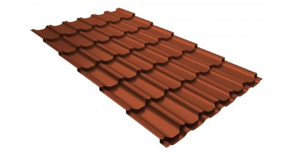 Металлочерепица квинта плюс 0,5 GreenCoat Pural RR 750 кирпично-красный (RAL 8004 терракота) купить в Нижнем Новгороде